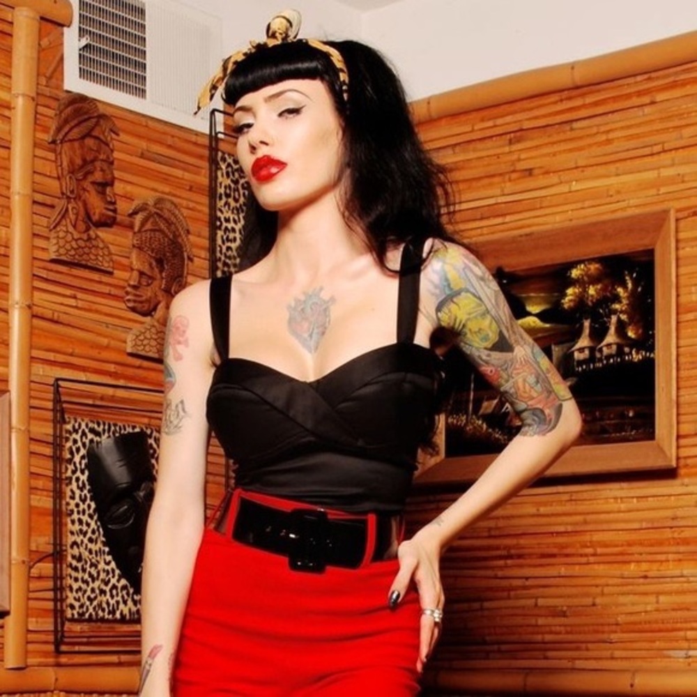 Pinup Girl Clothing, “Couture For Every Body”, Black Vamp Top